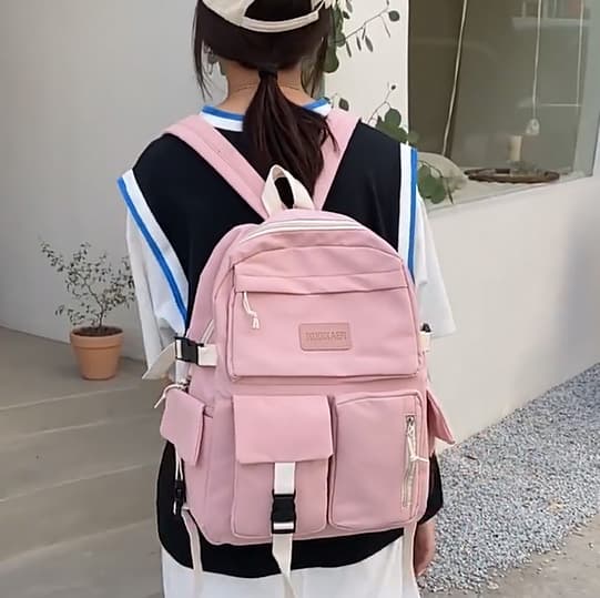 女子学生向け多機能大容量リュック軽量通学バッグ