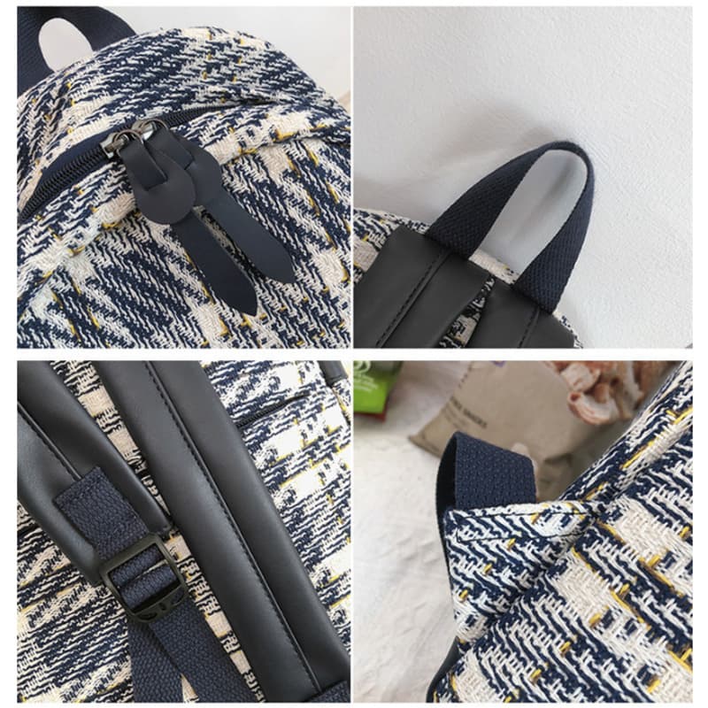 レディース大容量リュック チェック柄 通勤通学対応 軽量