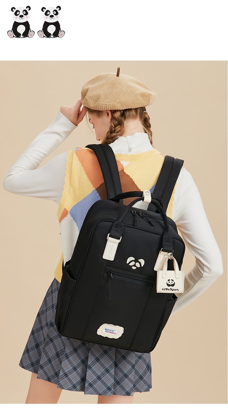 大容量リュック パンダモチーフ 学生用多機能リュック