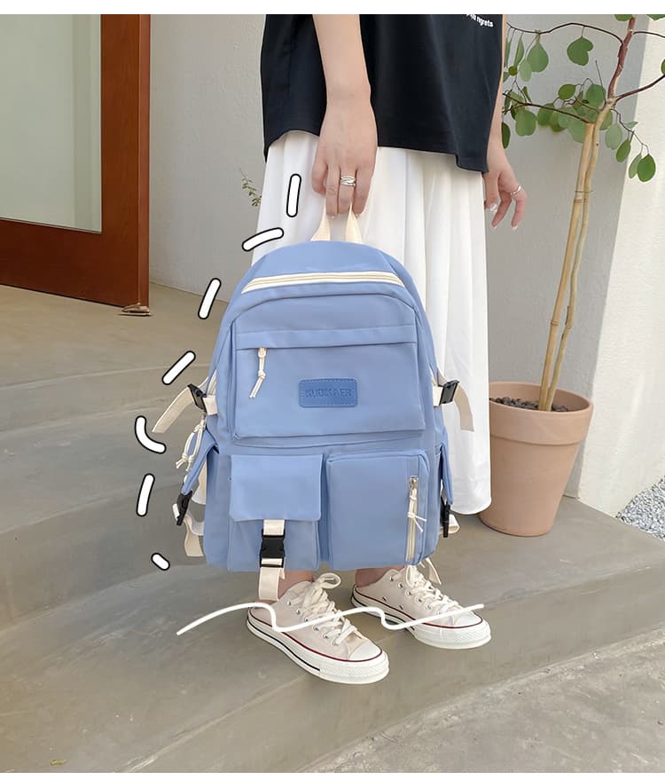 女子学生向け多機能大容量リュック軽量通学バッグ
