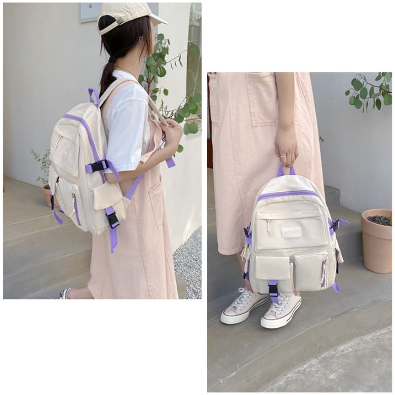 女子学生向け多機能大容量リュック軽量通学バッグ